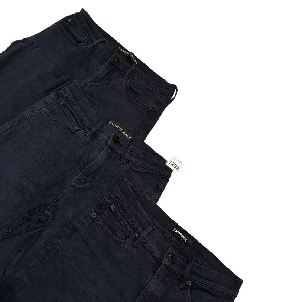 BUNDLE 3 PAIR JEANS, Express, Stretch, Mid RISE, 6s, Black - Picture 2 of 12
